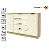 Тумба Тренд КТ-Т160 (Дуб золотой ЛДСП/ Дуб снежный ЛМДФ) Ш1600 В1020 Г451